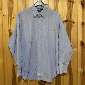 Polo By Ralph Lauren Andrew Classic Fit Dress Shirt Size 16 34/35 Blue Checkered